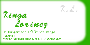 kinga lorincz business card